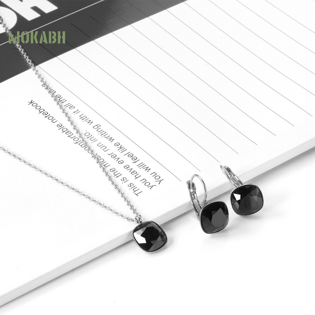 1 Set Vòng cổ + Bông Tai Đính Đá Sang Trọng Cho Nữ