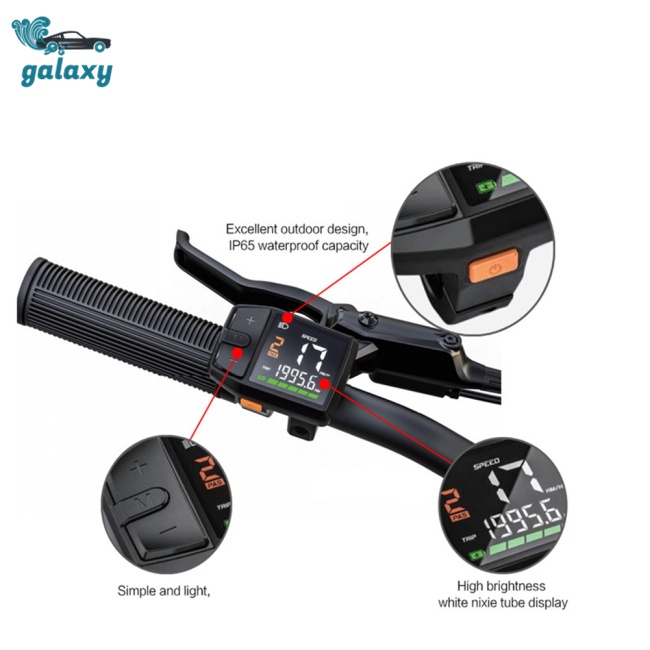 Galaxy Đồng Hồ Đo Tốc Độ Bafang-dz41 Hd Chống Nước Ip65 Màn Hình Lcd Cho Bafang Bbs01 Bbs02