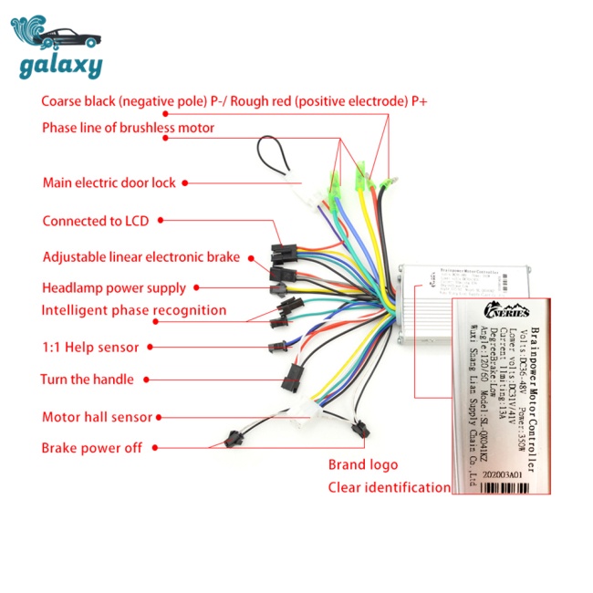 Galaxy Bộ Điều Khiển Không Chổi Than Màn Hình Lcd 250-350w 24-48v Chuyên Dụng Cho Xe Đạp Leo Nú