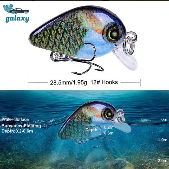 Galaxy Set 10 Mồi Giả Nhử Cá 28.5mm / 1.95g Bằng Nhựa Cứng