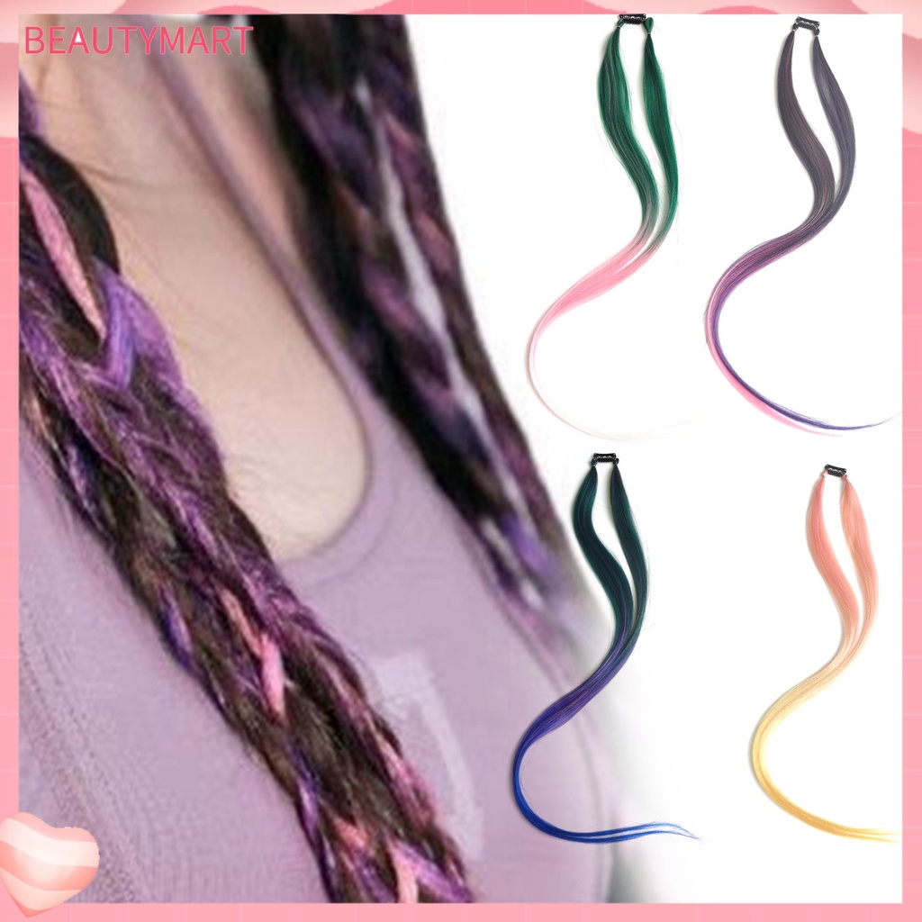 [beautymart] Tóc Giả Thắt Bím Vô Hình Không Để Lại Dấu Vết Màu Gradient Bằng Lụa Chịu Nhiệt Độ Cao Hai Sợi Có Thể Điều Chỉnh Dành Cho Nữ