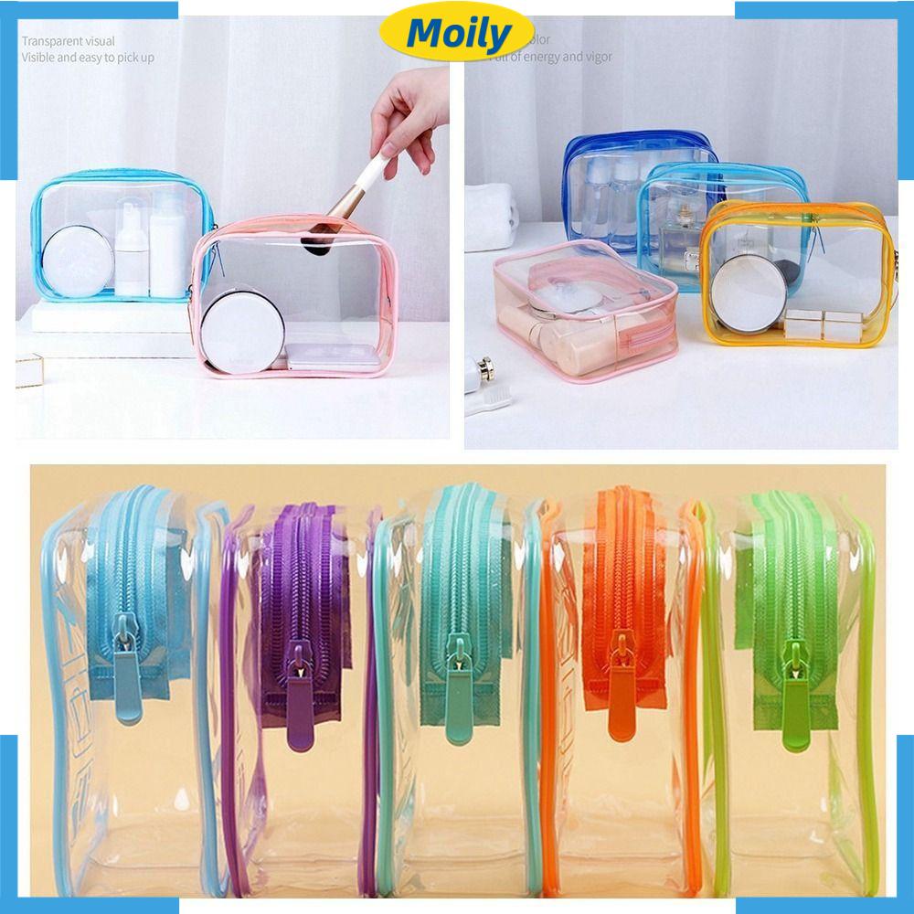 MOILYVN Túi Đựng Mỹ Phẩm Trong Suốt Có Khóa Kéo Tiện Dụng Ốp
