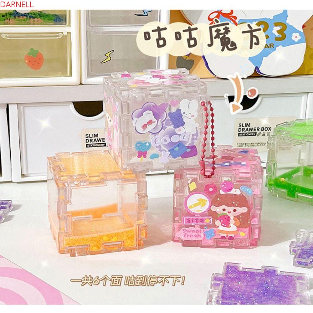 DARNELL Móc Khóa Thẻ Mạt Chược Trong Suốt Dạng Cát Chảy Độc Đáo DIY