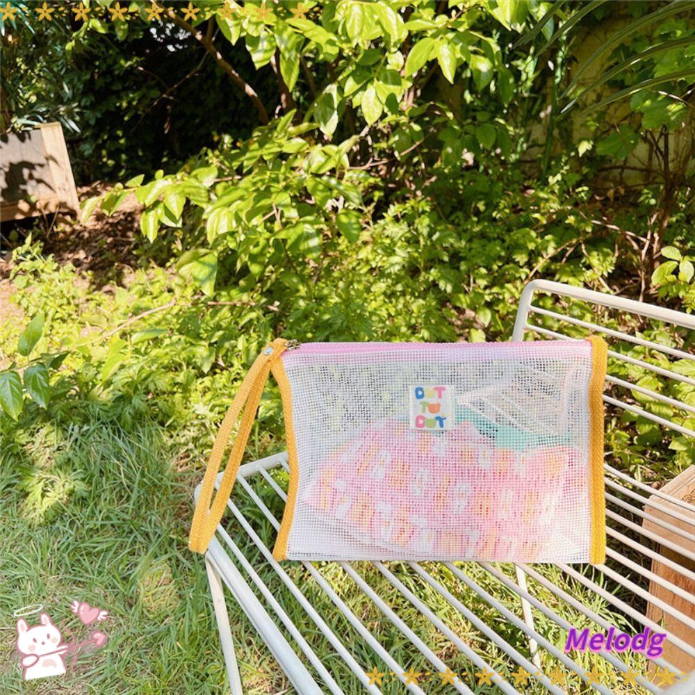 Túi Lưới Đựng Tã Lót / Mỹ Phẩm Bằng Nylon Nhỏ Gọn Có Khóa Kéo Thời Trang Tiện Lợi Dành Cho Đi Du Lịch