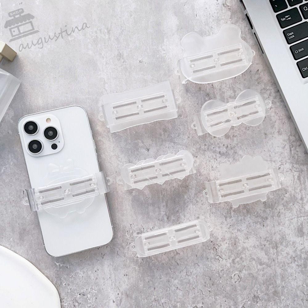 AUGUSTINA Dây Đeo Điện Thoại Trong Suốt Chống Thất Lạc Hình Gấu Dễ Thương DIY