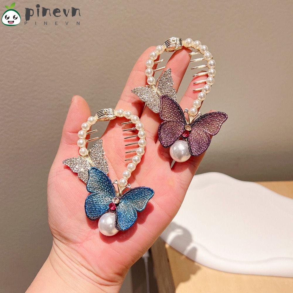 PINEVN Kẹp Tóc Đính Đá Phong Cách Retro Thời Trang