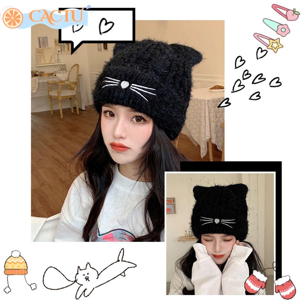 CACTU Mũ Tai Mèo Mềm Mại Xinh Xắn Cho Nữ