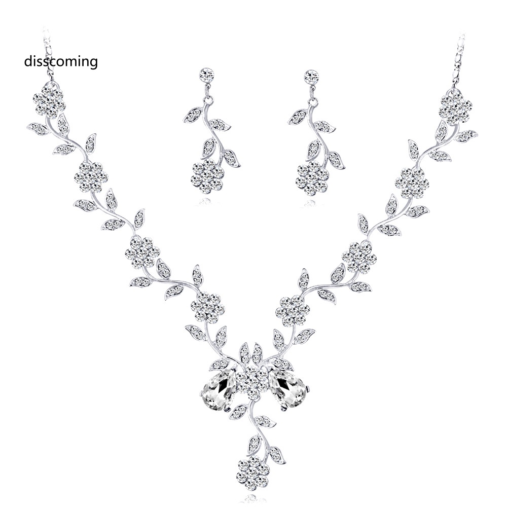 Đầm Nữ Kiểu Dáng Dễ Thương Xinh Xắn Hợp Thời Trang| Set Vòng cổ Và Đôi Khuyên Tai Đính Đá Thời Trang Dành Cho Nữ