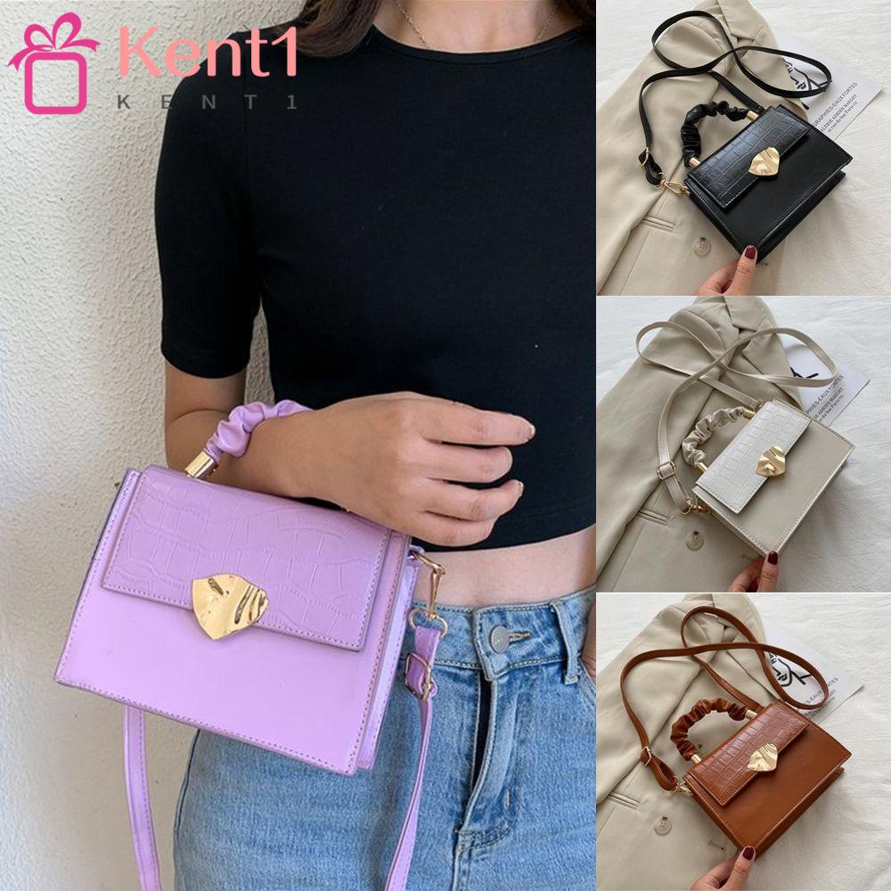 KENT1 Túi Xách Da PU Màu Trơn Thời Trang