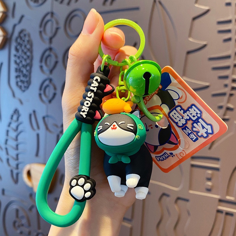 Móc Khóa Hình Mèo Hoạt Hình Tinh Tế Thời Trang