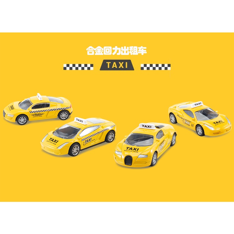 Mô Hình Đồ Chơi Xe TAXI TAXI 'S TAXI TAXI Bằng Hợp Kim 6 Món Quà Tặng Cho Bé