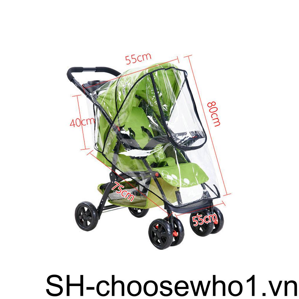Tấm Che Nắng Mưa Trong Suốt Chống Bụi Chống Nước Có Khóa Kéo Thông Dụng Cho Xe Đẩy Em Bé