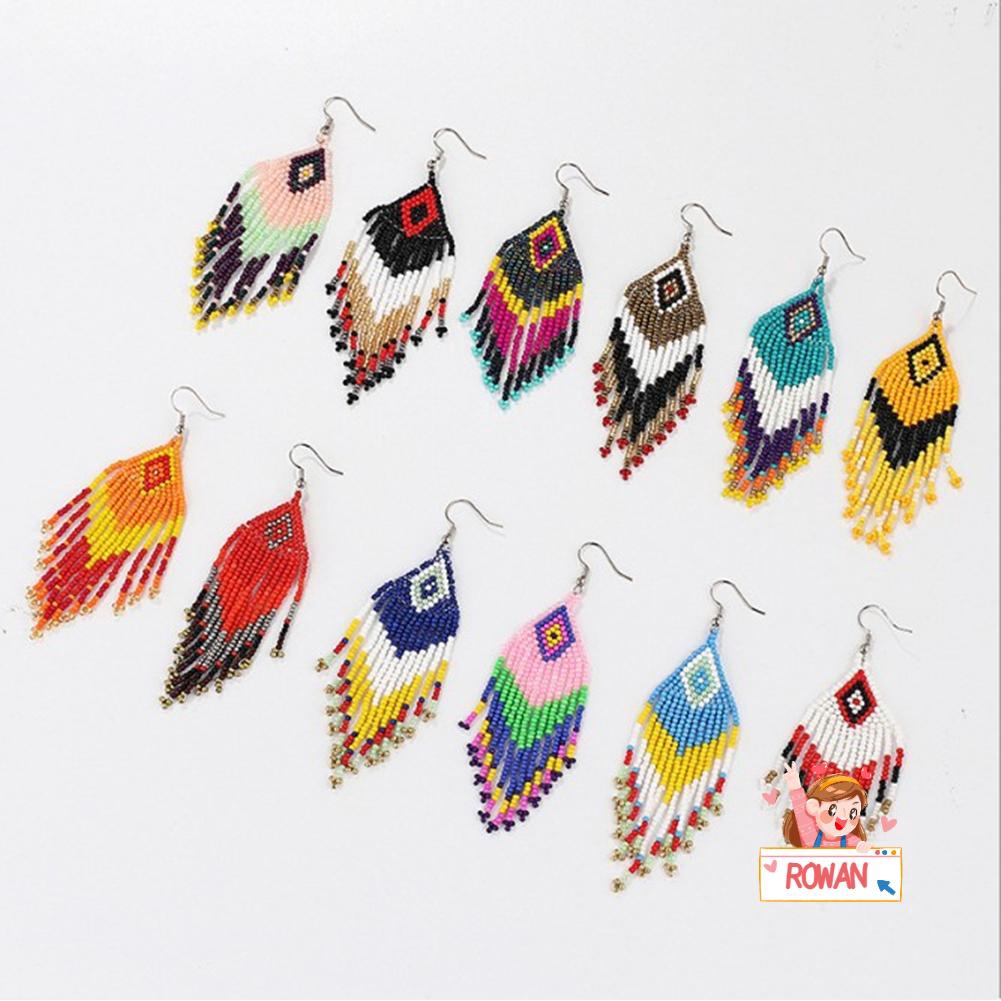 ROWANS Bông Tai Dạng Tua Rua Theo Phong Cách Bohemian