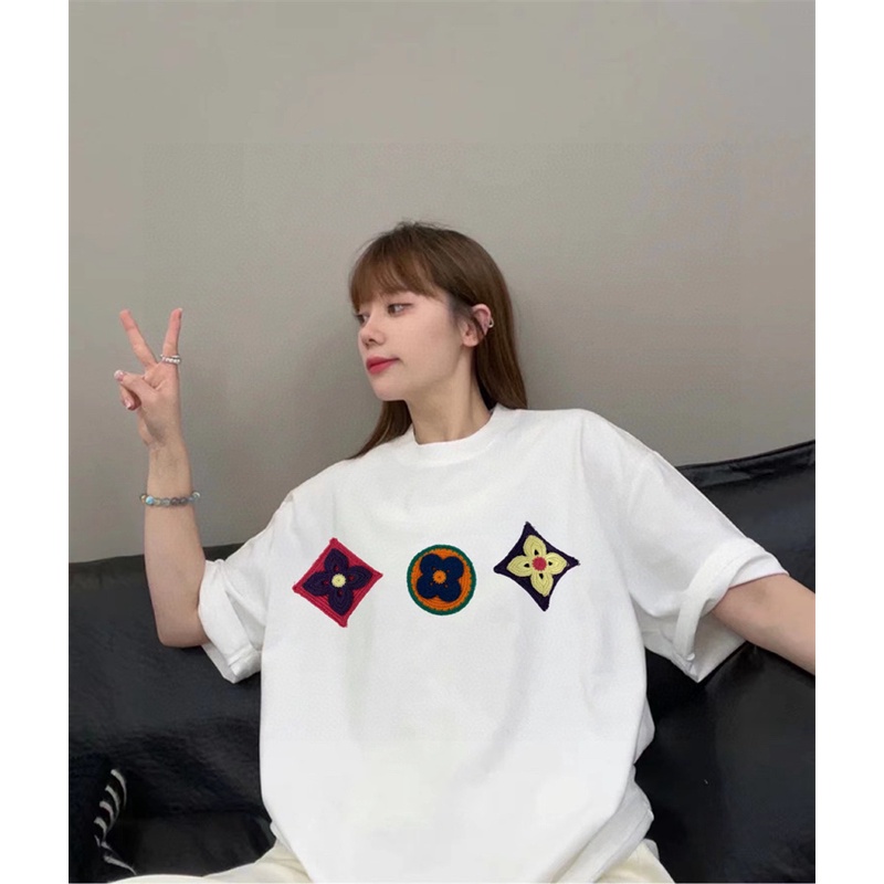 Áo Thun Ba Mảnh Tay Ngắn Thêu Hoa Phong Cách L6666 V-23S Cho Cả Nam Và Nữ