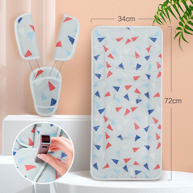 Đệm Lót Xe Đẩy Em Bé Bằng Cotton Giữ Ấm Bốn Mùa