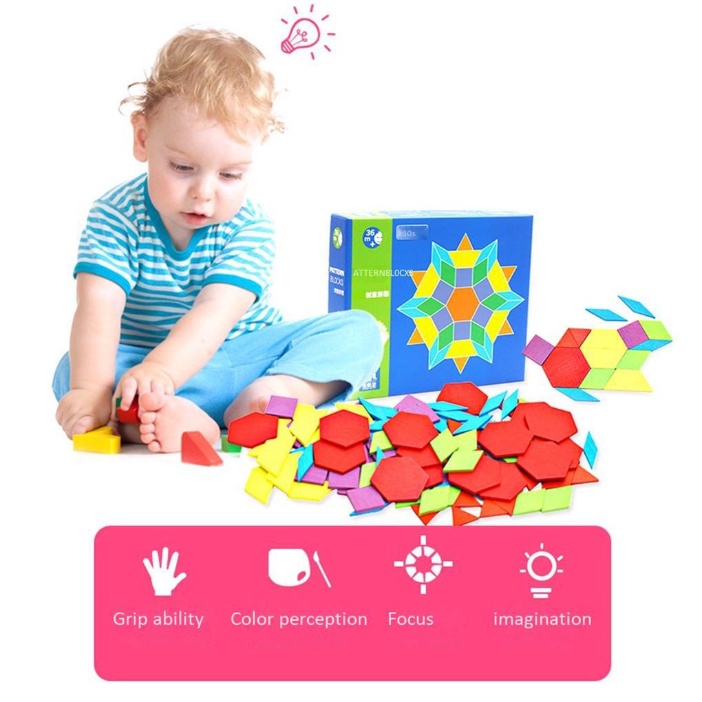 Bộ Đồ Chơi Xếp Hình Bằng Gỗ Họa Tiết Sáng Tạo Dành Cho Bé Mẫu Giáo