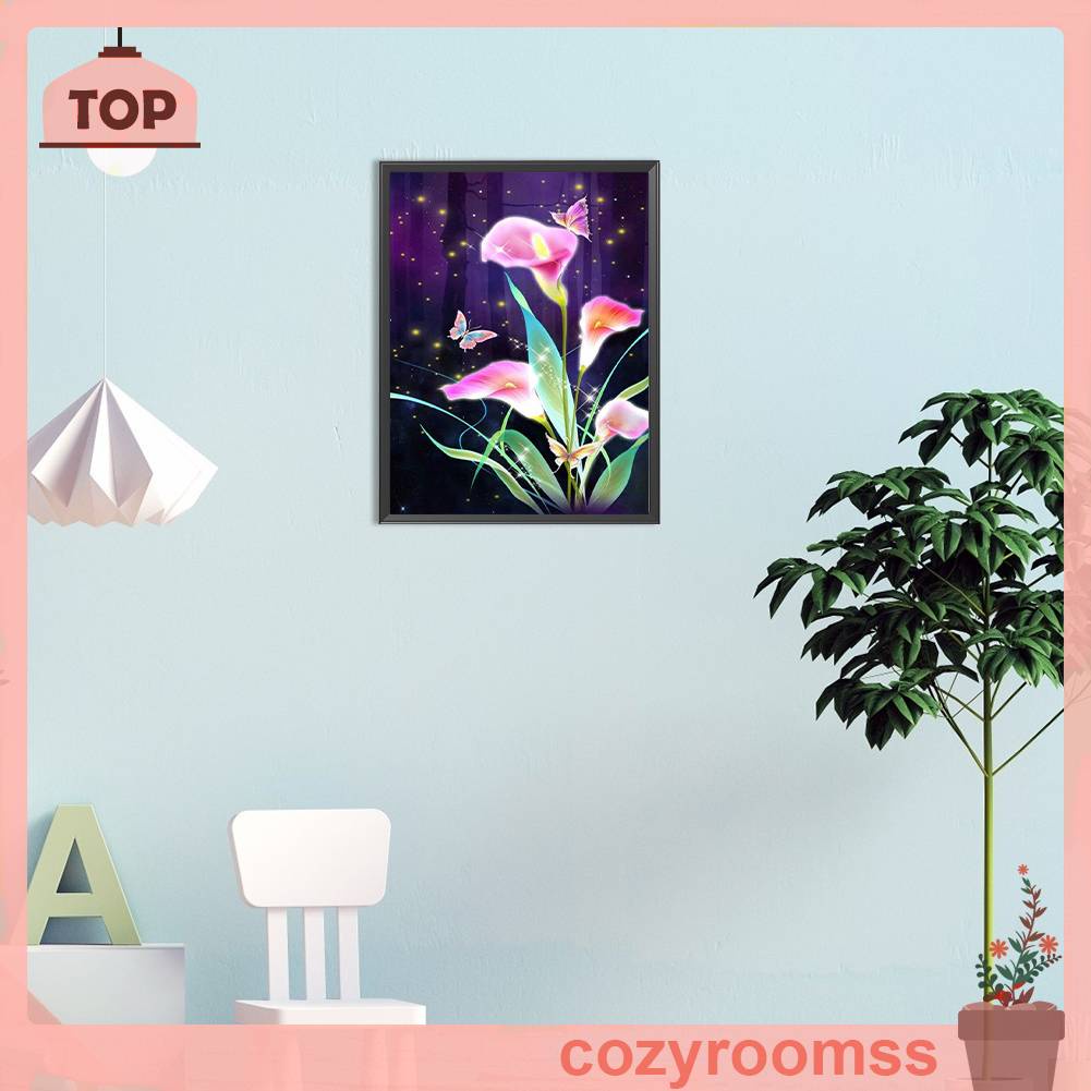 Tranh Đính Đá Kim Cương Toàn Bộ 5D DIY Hình Vẽ Hoa Trang Trí Nhà Cửa