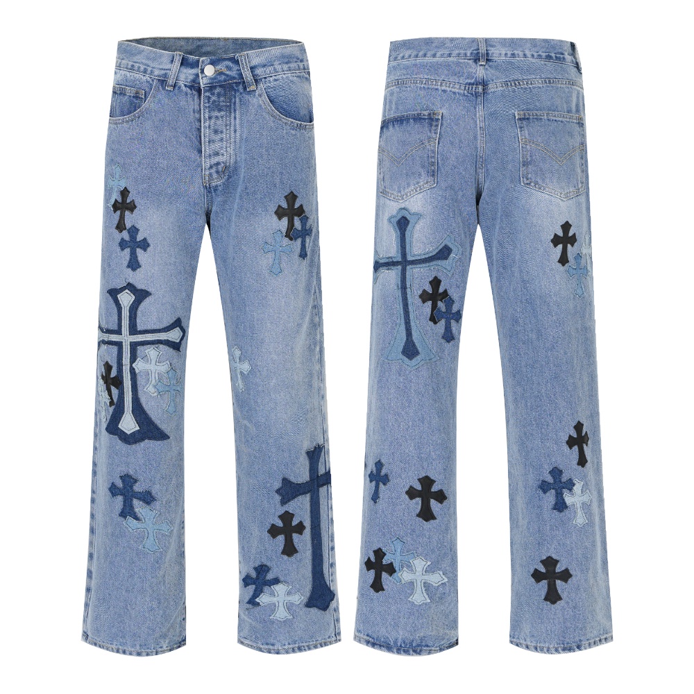 Yzl Cửa Hàng Chính Hãng Cao Cấp Quần Jean Vá Chéo Dáng Ôm Vừa Vặn Với Đường Phố Hợp Thời Trang Cho Nam Và