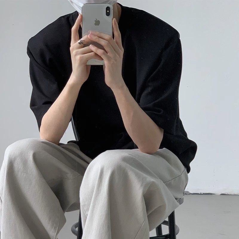 Áo Thun Nam Tay Ngắn Dáng Rộng Thời Trang Phong Cách Hàn Quốc