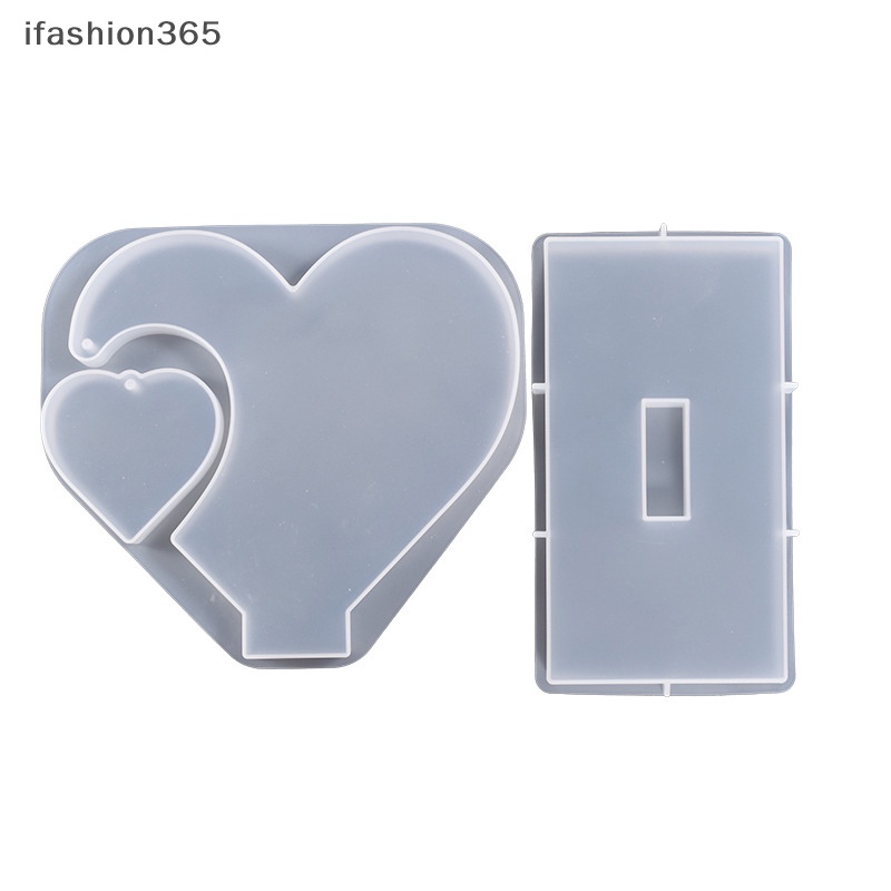 Khuôn Silicon Làm Khung Ảnh Hình Trái Tim Đôi Trang Trí Thủ Công DIY Thời Trang ifashion365