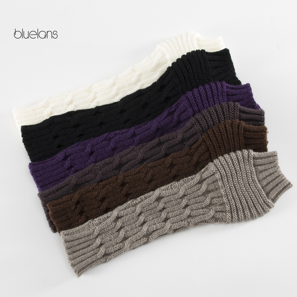 Găng Tay Len Hở Ngón Giữ Ấm Mùa Đông Cho Nam Nữ