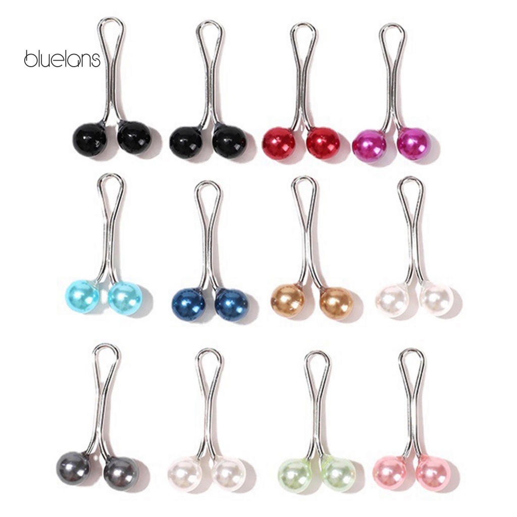 Bộ 12 Kẹp Khăn Choàng Lụa Hình Chữ U Đính Ngọc Trai Nhân Tạo