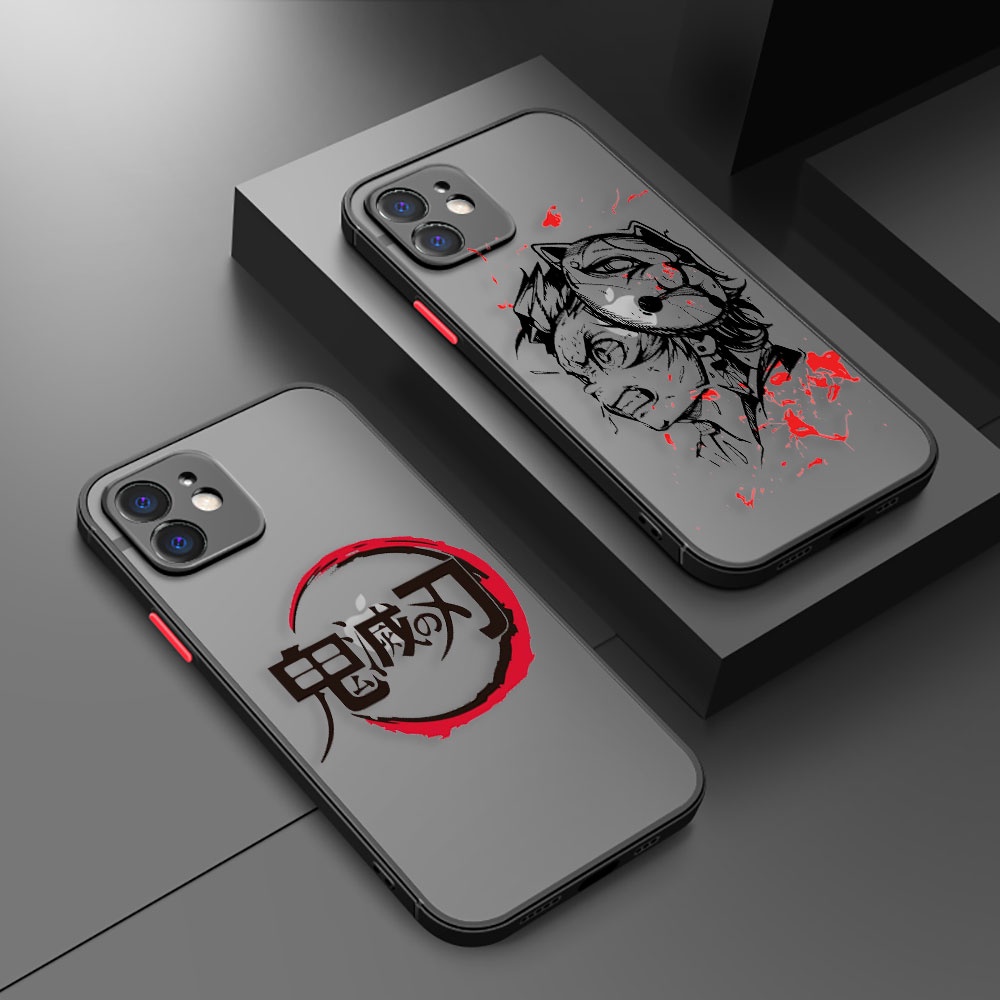 Demon Slayer Anime Vỏ Điện Thoại Di Động Cho IPhone Matte Cho Apple iPhone 13 14 12 11 PLUS PRO MAX 