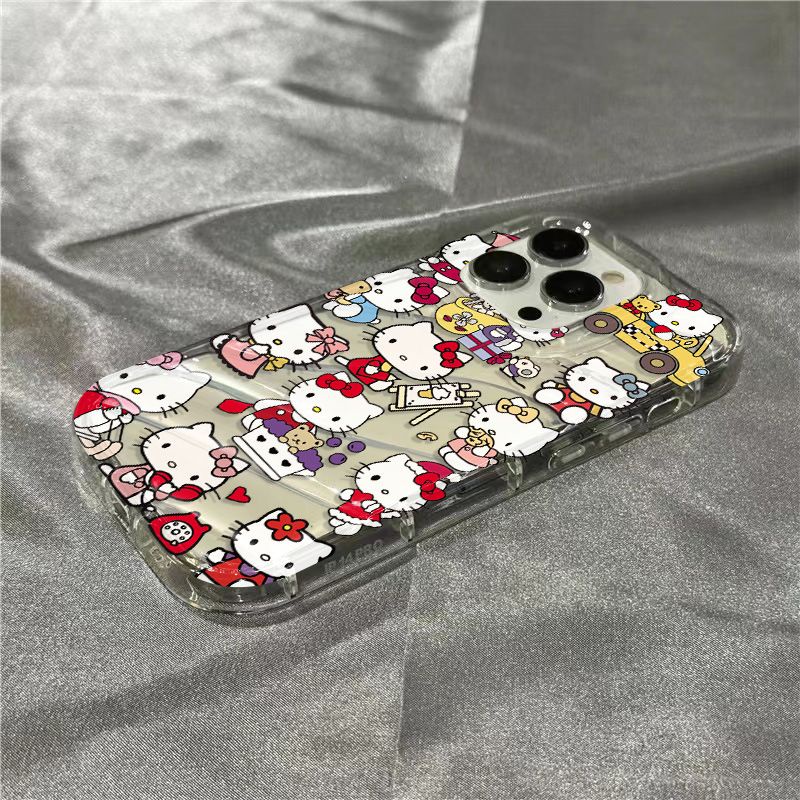 Ốp Điện Thoại Dẻo Trong Suốt Họa Tiết Hoạt Hình Mèo Kitty Dễ Thương Cho Iphone14Promax / 1312 8xr7