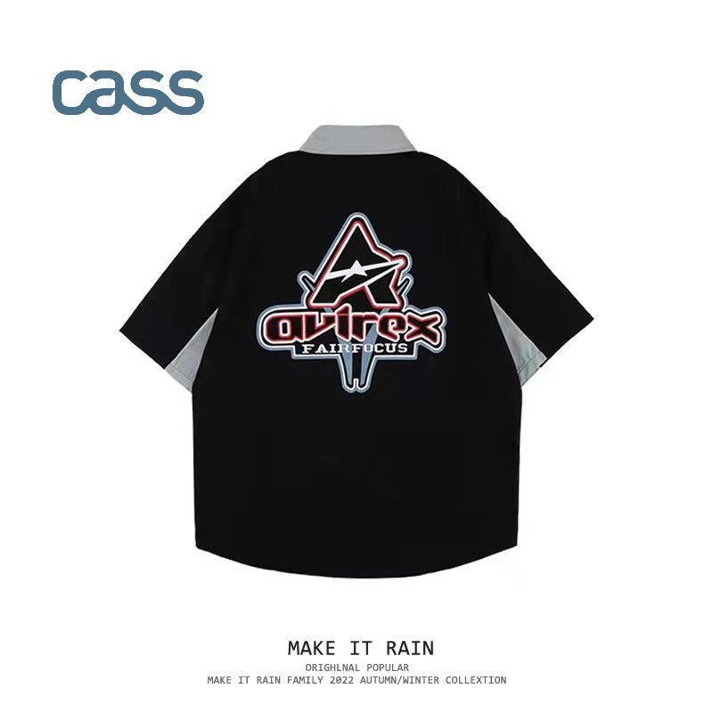 Áo Sơ Mi Tay Ngắn In Họa Tiết Phong Cách Hip Hop Âu Mỹ Cá Tính Cho Nam Và Nữ