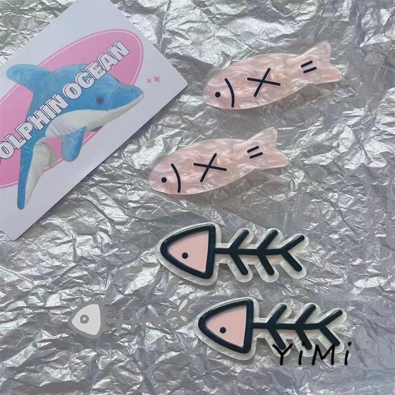 Kẹp Tóc Hình Xương Cá Nhỏ Dễ Thương Sáng Tạo Phong Cách niche Ngọt Ngào