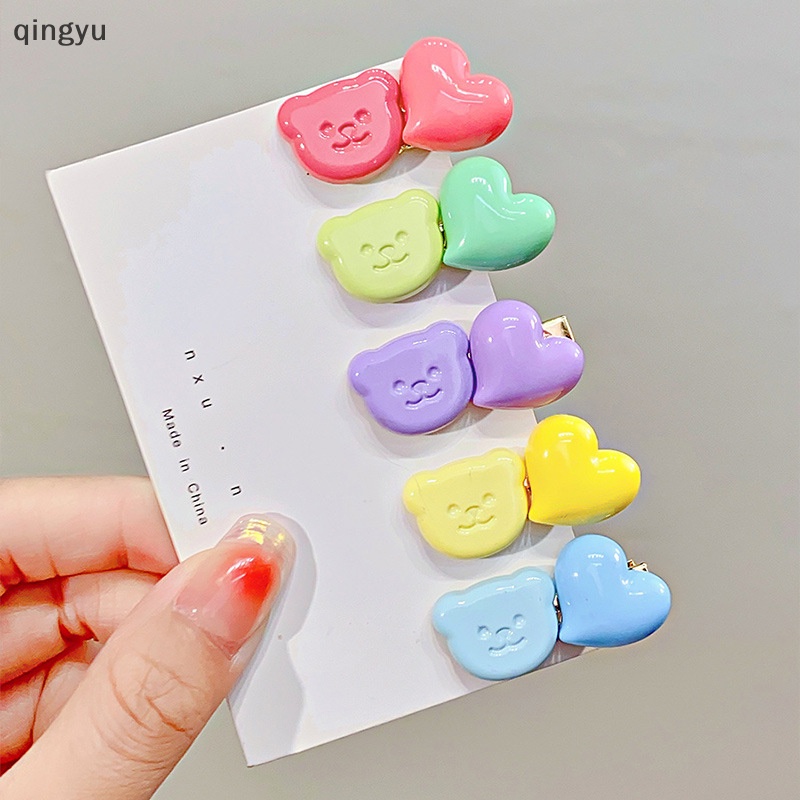 Kẹp Tóc Hình Gấu Hoạt Hình Màu Kẹo Ngọt Dành Cho Nữ