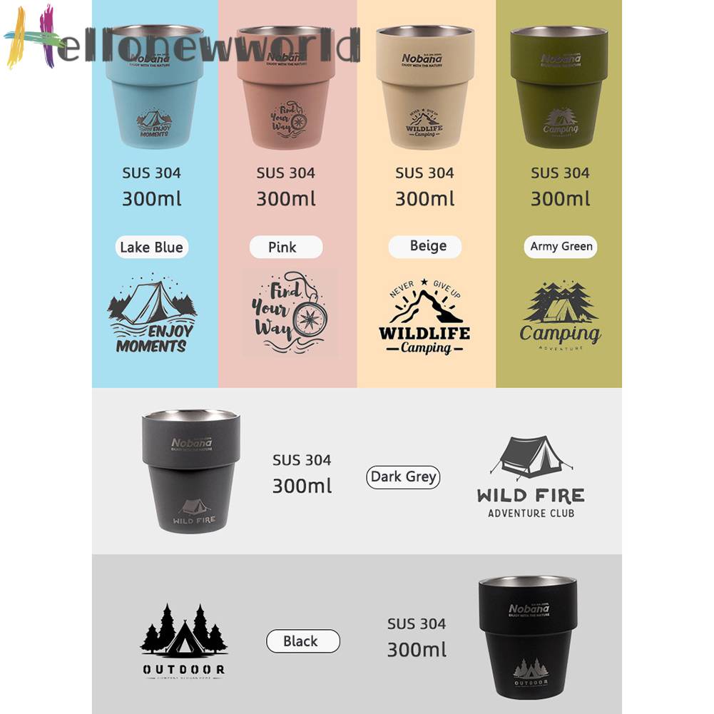 Cốc Uống Nước Cách Nhiệt Bằng Thép Không Gỉ Dung Tích 300ML