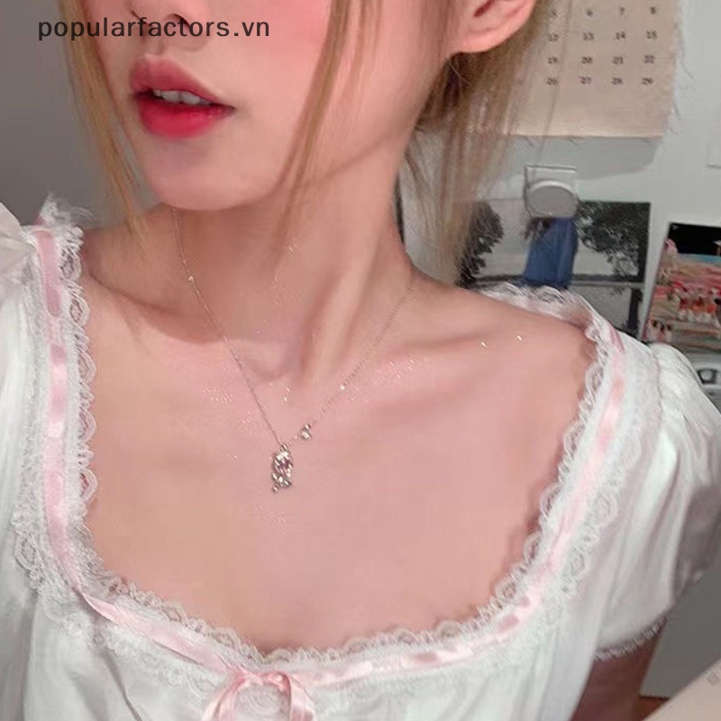 Vòng Cổ Choker Mặt Hoa Tulip Màu Bạc Thời Trang Cho Nữ