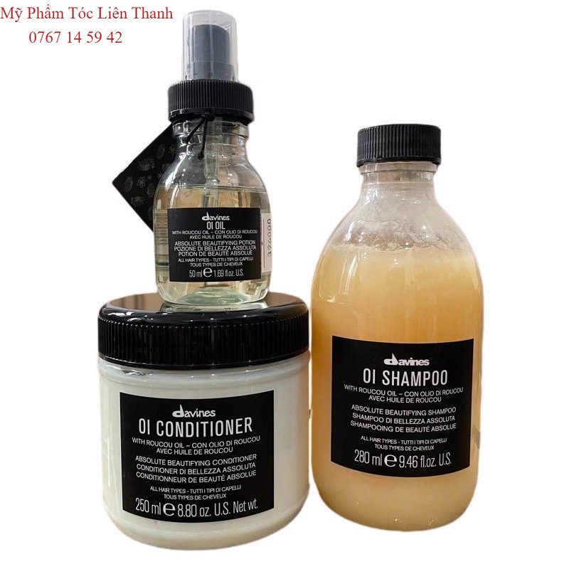 Bộ dầu gội, xả & tinh dầu giúp tóc bóng mượt, chắc khỏe Davines OI 280ml/250ml/50ml