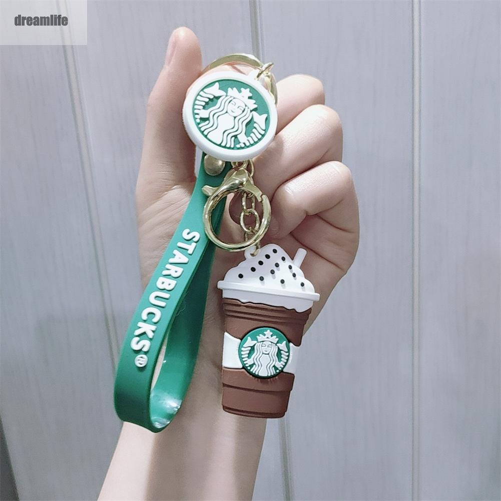 Starbucks Móc Khóa Hình Ly Cà Phê Hoạt Hình Xinh Xắn