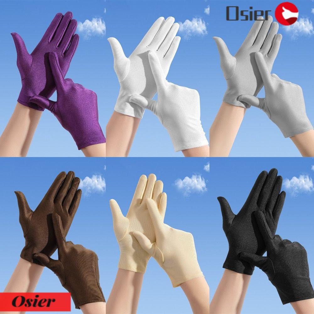 1 Găng Tay Lái Xe / Biểu Diễn Bằng Lụa Sữa Co Giãn Chống Trượt Cho Nữ