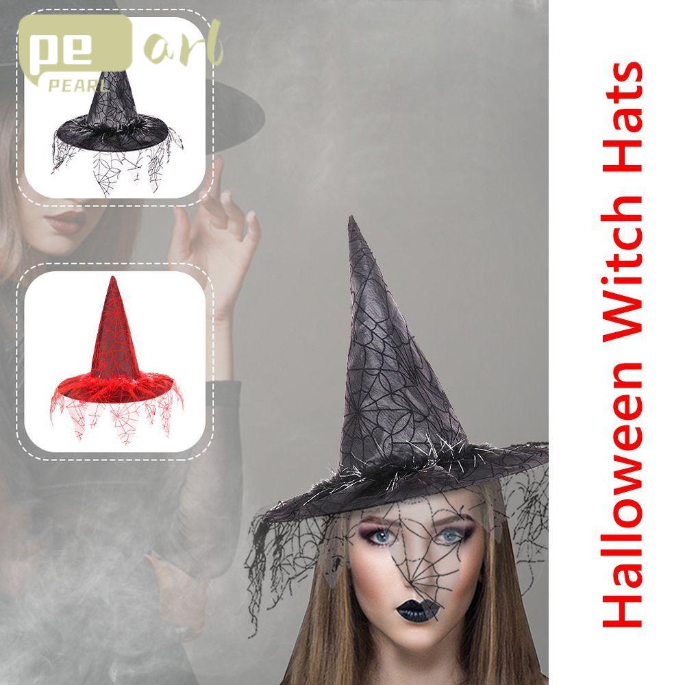 Mạng Che Mặt Màu Đỏ Đen Phù Thủy Cho Tiệc Halloween