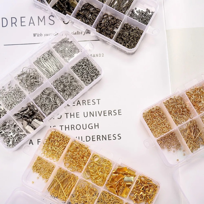 1 Bộ Hộp Kim Móc / Ghim Cài Vòng cổ Trang Sức Thủ Công Đa Năng Phong Cách Hỗn Hợp Thời Trang DIY