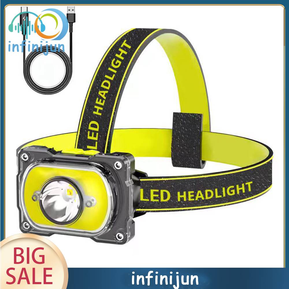 Đèn Pin Đeo Trán COB LED 600lm Chống Nước Cắm Trại Ngoài Trời