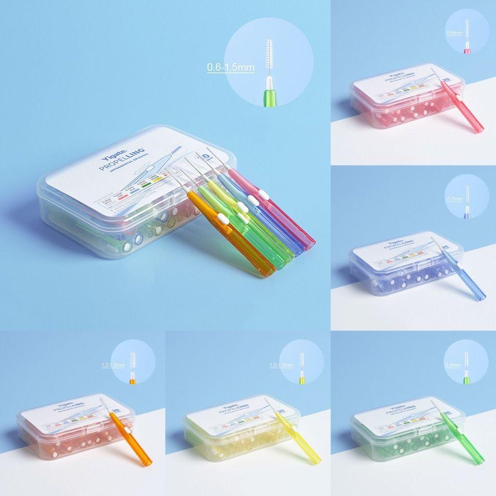 OCEANMAP Hộp 30 Bàn Chải Đánh Răng 0.6-1.5mm Có Thể Thu Gọn Tiện Dụng