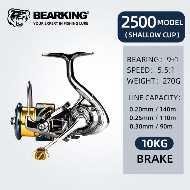 Bearking Máy Câu Cá 5.5: 1 12kg max Bằng Thép Không Gỉ Chất Lượng Cao|
