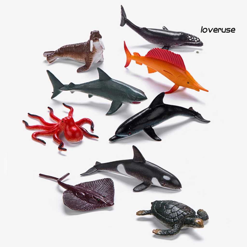 Set 12 Mô Hình Động Vật Biển Mini Chống Mài Mòn