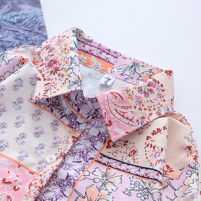 Áo Sơ Mi Tay Dài Dáng Rộng In Họa Tiết Hoa Thời Trang Mùa Hè Xinh Xắn Cho Nữ