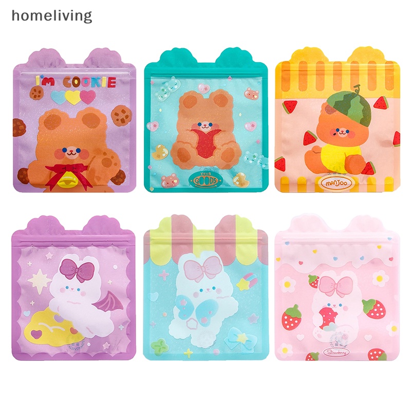 Bộ 5 Túi Zip Đựng Bánh Kẹo In Hình Thỏ / Gấu Dễ Thương Tiện Dụng Cho Tiệc Sinh Nhật / Đám Cưới