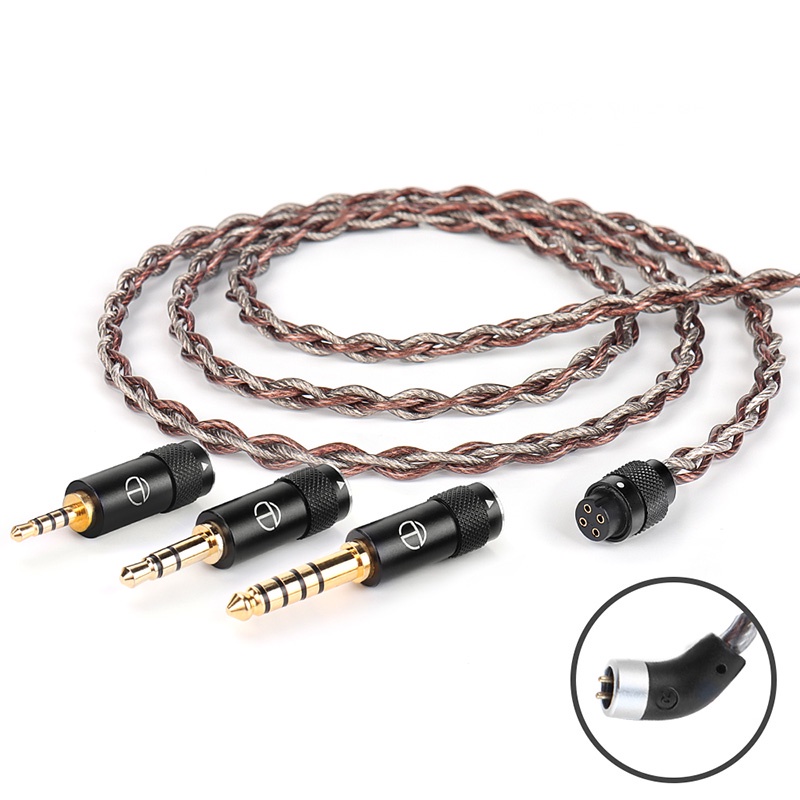 TRN RedChain Earphones Silver-Plated Copper OFC Copper Upgrade Cable with Swappable Connectors 2.5/3.5/4.4 For TRN MT1 MAX TA4