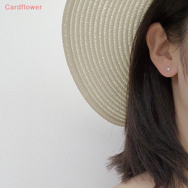 Khuyên Tai Bạc 925 Đính Đá Zircon Hình Ngôi Sao Nhỏ Mới