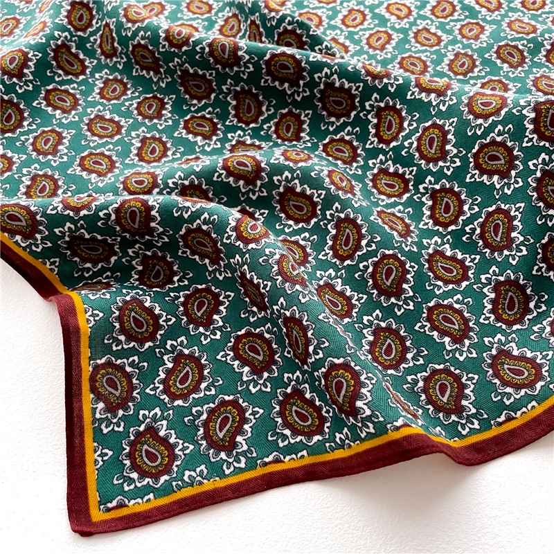 Khăn Choàng Cổ Hình Vuông 65X65Cm Chất Liệu Cotton Lanh Mỏng In Họa Tiết Hoa Hướng Dương Cho Nữ