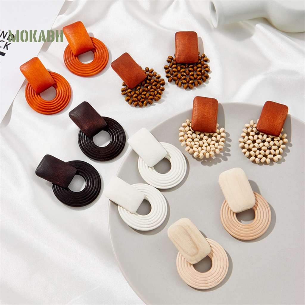 1 Đôi Bông Tai Tròn Rỗng Đính Hạt Thời Trang Nữ