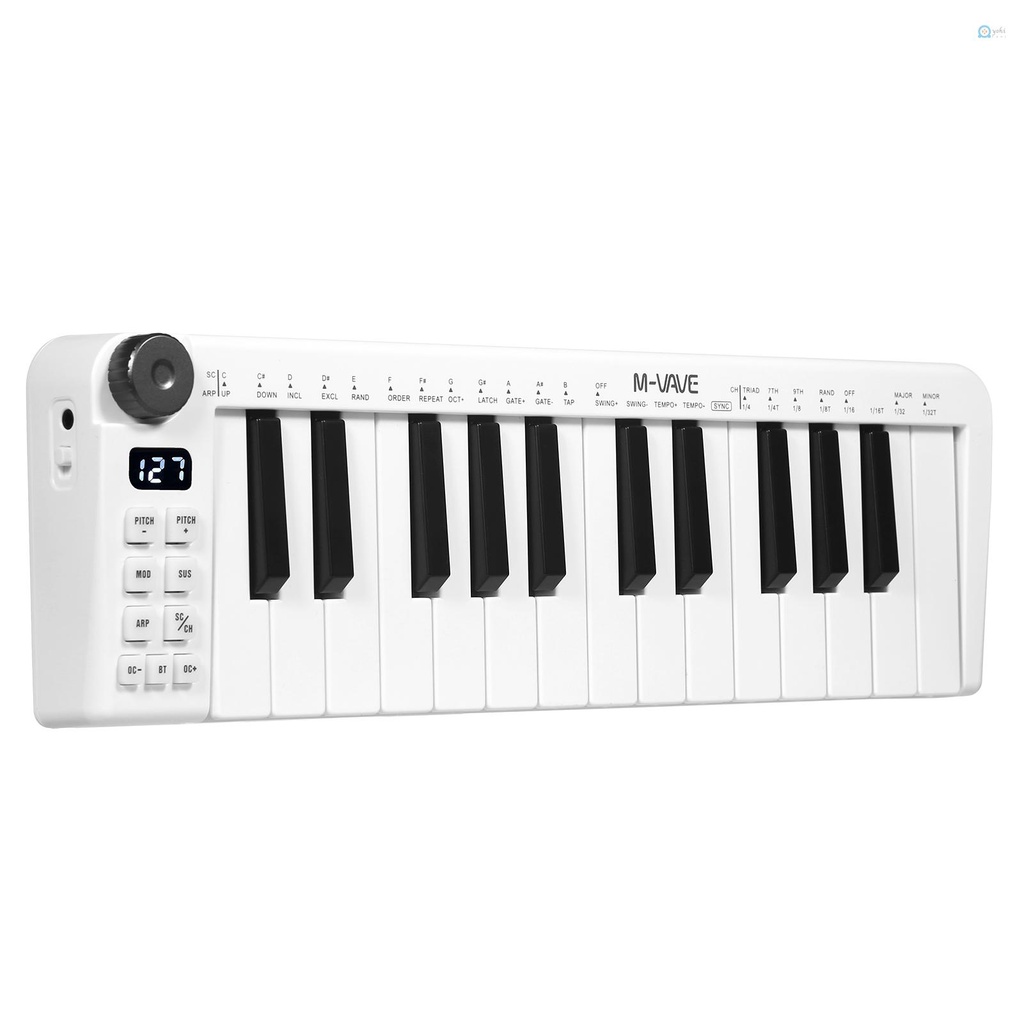 Bộ Bàn Phím MIDI  M-VAVE SMK-25mini 25 Phím Mini Với 25 Nút Có Thể Sạc Lại