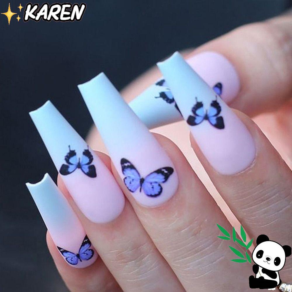 KAREN Bộ Móng Tay Giả Che Phủ Toàn Diện Tháo Rời Được DIY